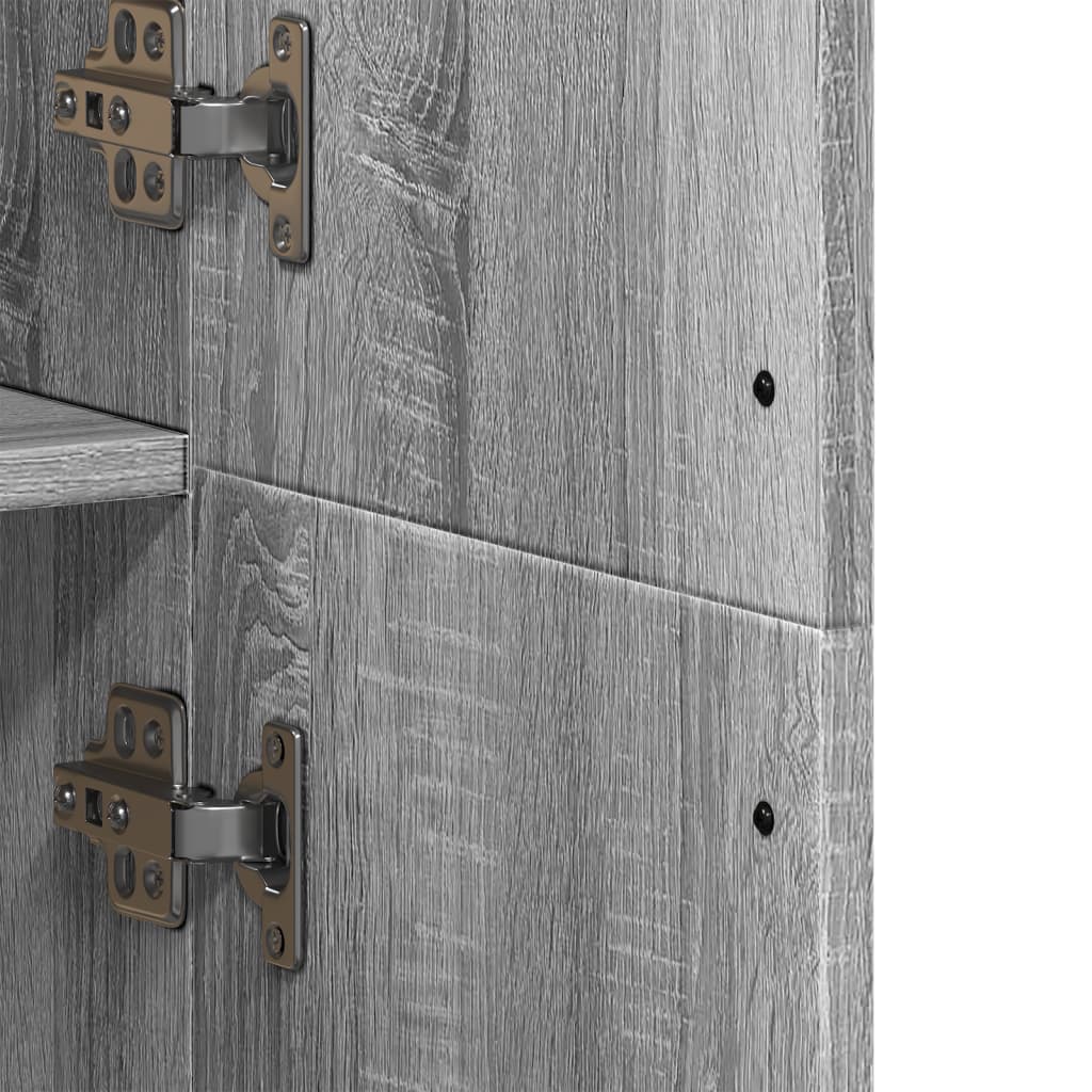 Hoge kast 70x35x180 cm bewerkt hout grijs sonoma eikenkleurig Opbergkasten & lockerkasten | Creëer jouw Trendy Thuis | Gratis bezorgd & Retour | Trendy.nl