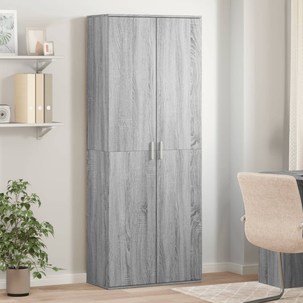 Hoge kast 70x35x180 cm bewerkt hout grijs sonoma eikenkleurig Opbergkasten & lockerkasten | Creëer jouw Trendy Thuis | Gratis bezorgd & Retour | Trendy.nl