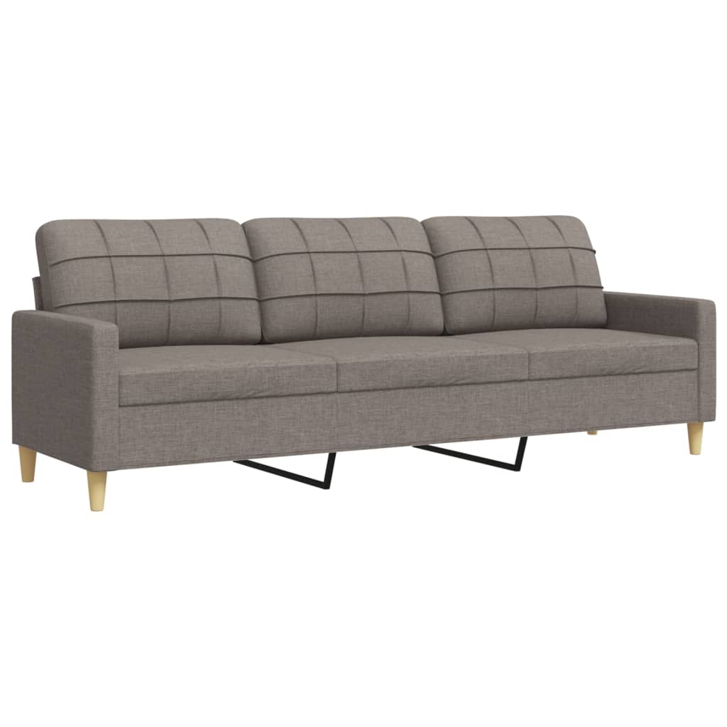 Driezitsbank 210 cm stof taupe Banken | Creëer jouw Trendy Thuis | Gratis bezorgd & Retour | Trendy.nl