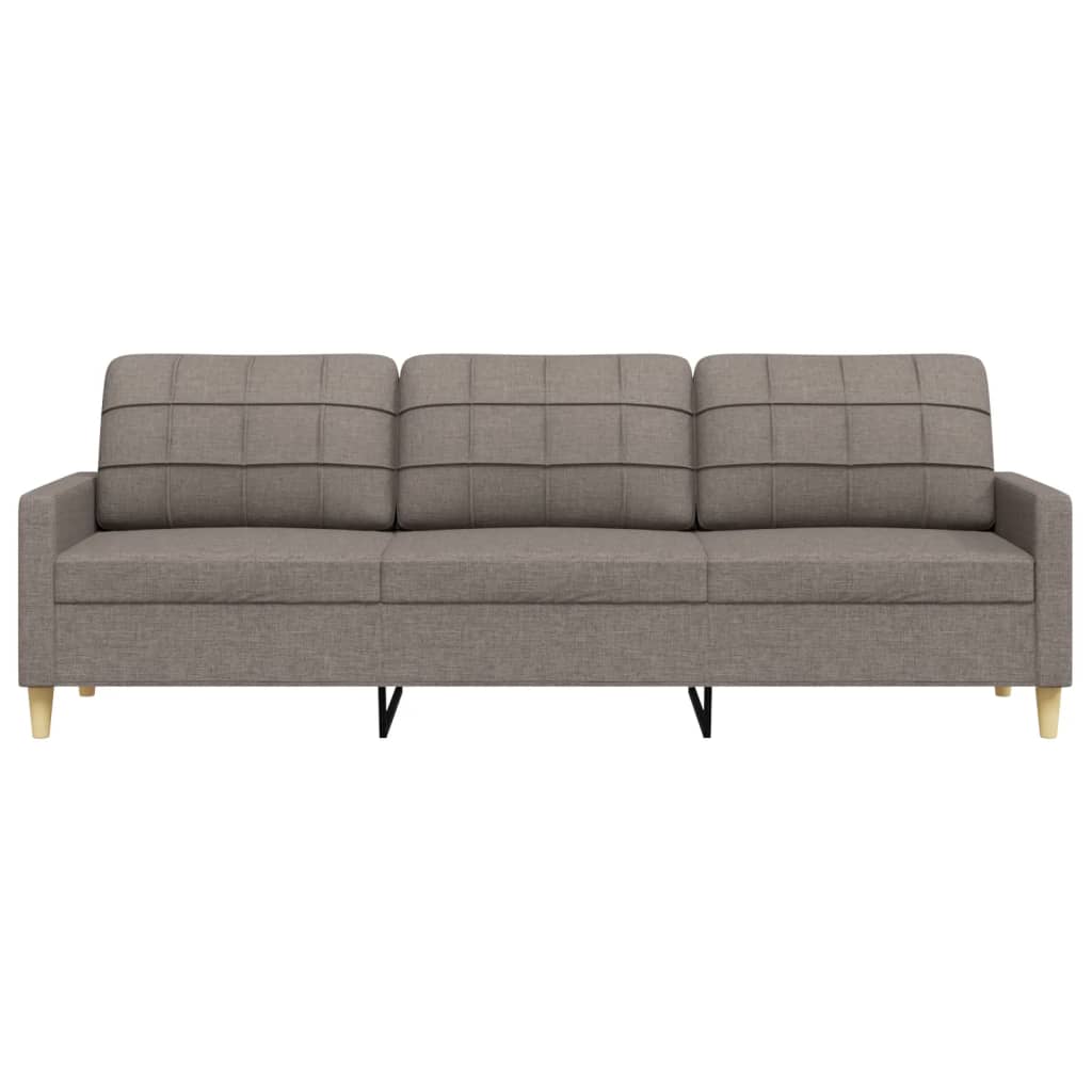 Driezitsbank 210 cm stof taupe Banken | Creëer jouw Trendy Thuis | Gratis bezorgd & Retour | Trendy.nl