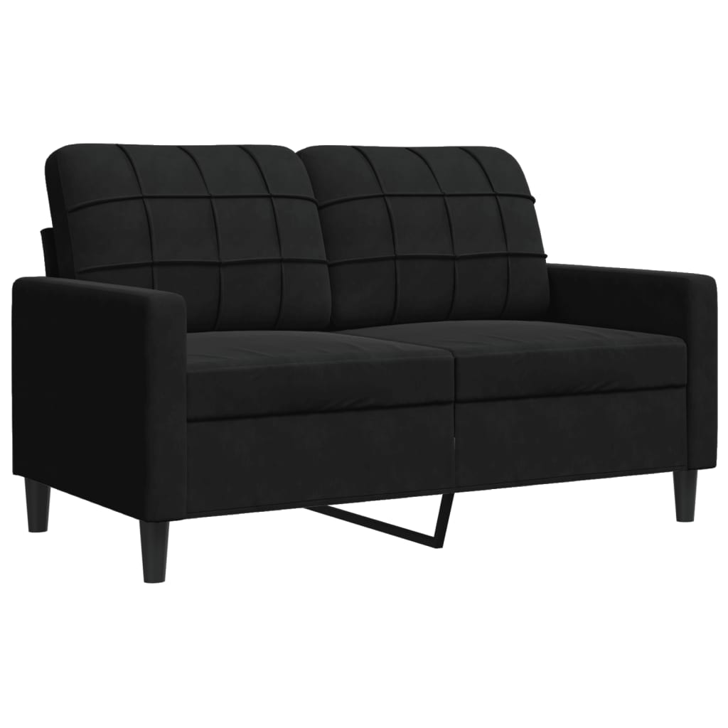 Tweezitsbank 120 cm fluweel zwart Banken | Creëer jouw Trendy Thuis | Gratis bezorgd & Retour | Trendy.nl