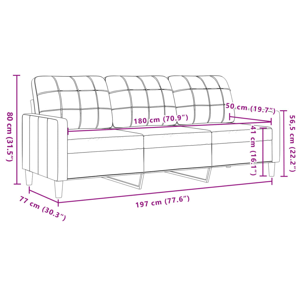 Driezitsbank 180 cm fluweel geel Banken | Creëer jouw Trendy Thuis | Gratis bezorgd & Retour | Trendy.nl