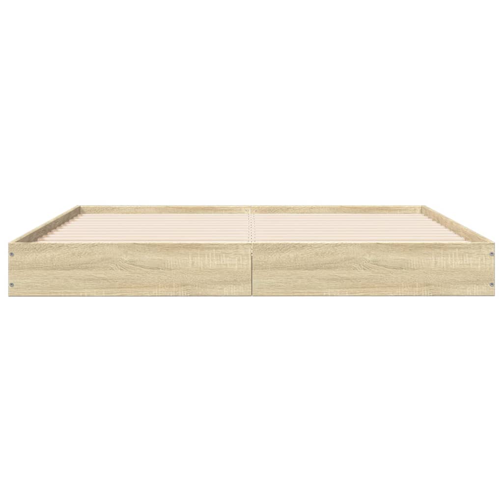 Bedframe bewerkt hout sonoma eikenkleurig 160x200 cm Bedden & bedframes | Creëer jouw Trendy Thuis | Gratis bezorgd & Retour | Trendy.nl