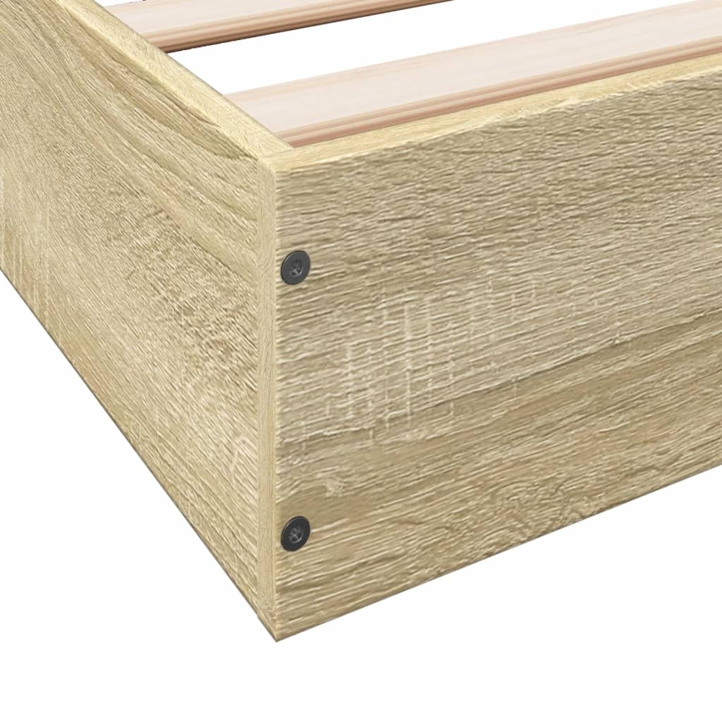 Bedframe bewerkt hout sonoma eikenkleurig 160x200 cm Bedden & bedframes | Creëer jouw Trendy Thuis | Gratis bezorgd & Retour | Trendy.nl