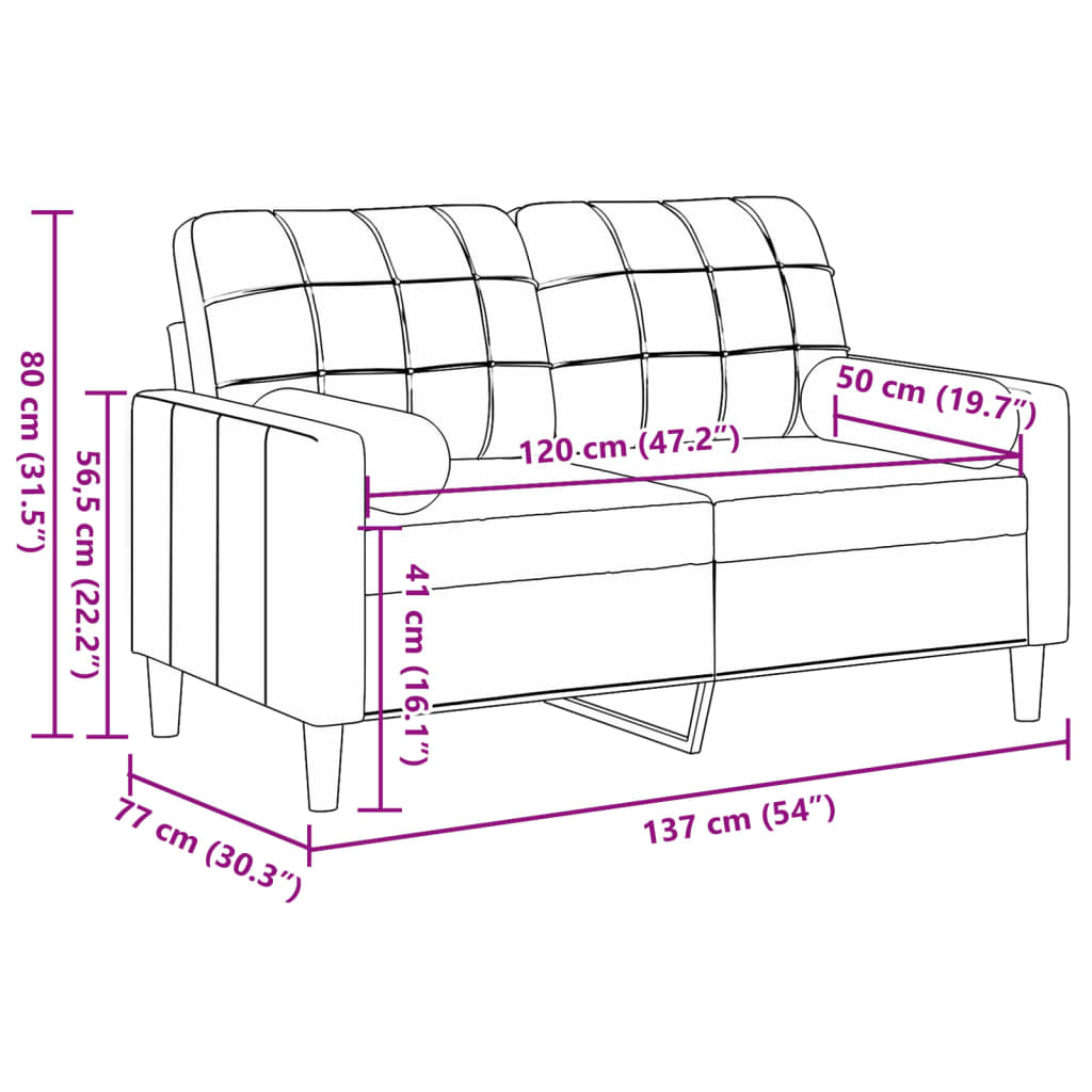 Tweezitsbank met sierkussens 120 cm fluweel donkergrijs Banken | Creëer jouw Trendy Thuis | Gratis bezorgd & Retour | Trendy.nl