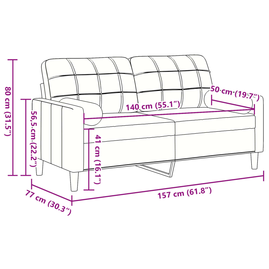 Tweezitsbank met sierkussens 140 cm fluweel donkergrijs Banken | Creëer jouw Trendy Thuis | Gratis bezorgd & Retour | Trendy.nl