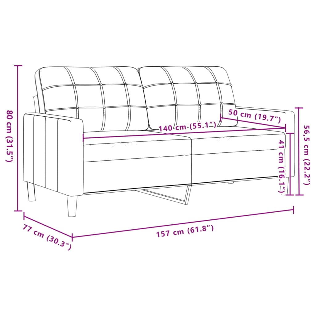 4-delige Loungeset met voetenbank stof taupe