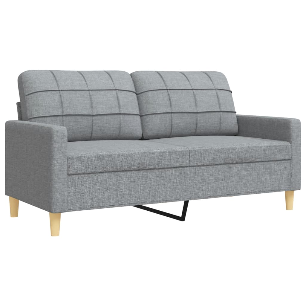 2-delige Loungeset met sierkussens stof lichtgrijs Banken | Creëer jouw Trendy Thuis | Gratis bezorgd & Retour | Trendy.nl