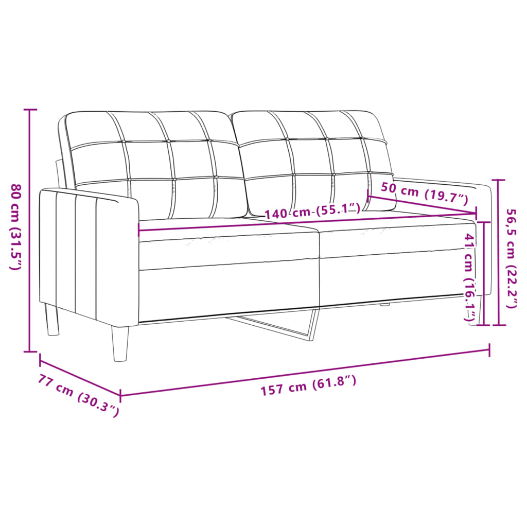 2-delige Loungeset met sierkussens stof lichtgrijs Banken | Creëer jouw Trendy Thuis | Gratis bezorgd & Retour | Trendy.nl