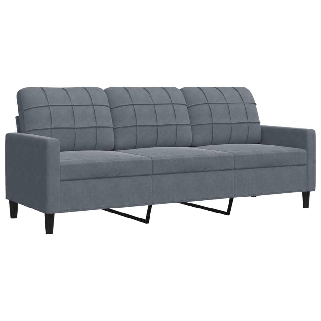 3-delige Loungeset met kussens en bolsters fluweel donkergrijs Banken | Creëer jouw Trendy Thuis | Gratis bezorgd & Retour | Trendy.nl