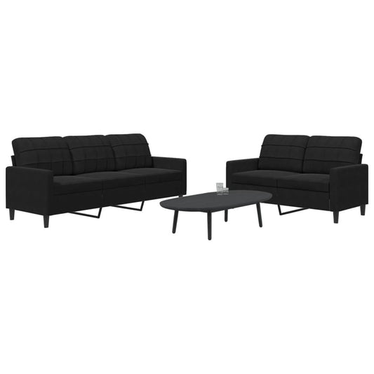 2-delige Loungeset met kussens fluweel zwart Banken | Creëer jouw Trendy Thuis | Gratis bezorgd & Retour | Trendy.nl