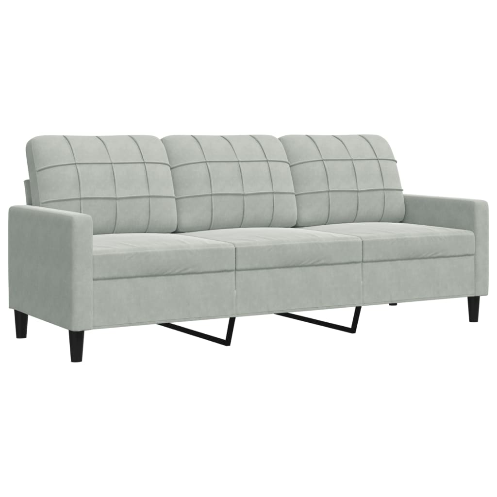 2-delige Loungeset met kussens en bolsters fluweel lichtgrijs Banken | Creëer jouw Trendy Thuis | Gratis bezorgd & Retour | Trendy.nl