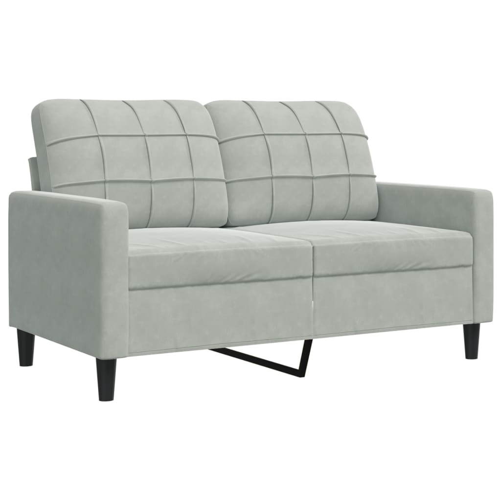 2-delige Loungeset met kussens en bolsters fluweel lichtgrijs Banken | Creëer jouw Trendy Thuis | Gratis bezorgd & Retour | Trendy.nl