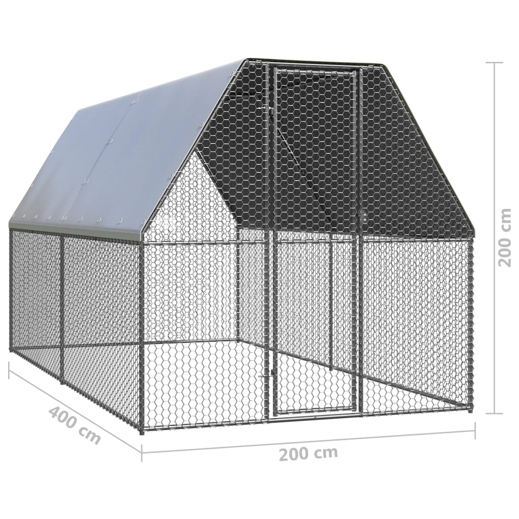 Kippenhok 2x4x2 m gegalvaniseerd staal Kooien & hokken | Creëer jouw Trendy Thuis | Gratis bezorgd & Retour | Trendy.nl