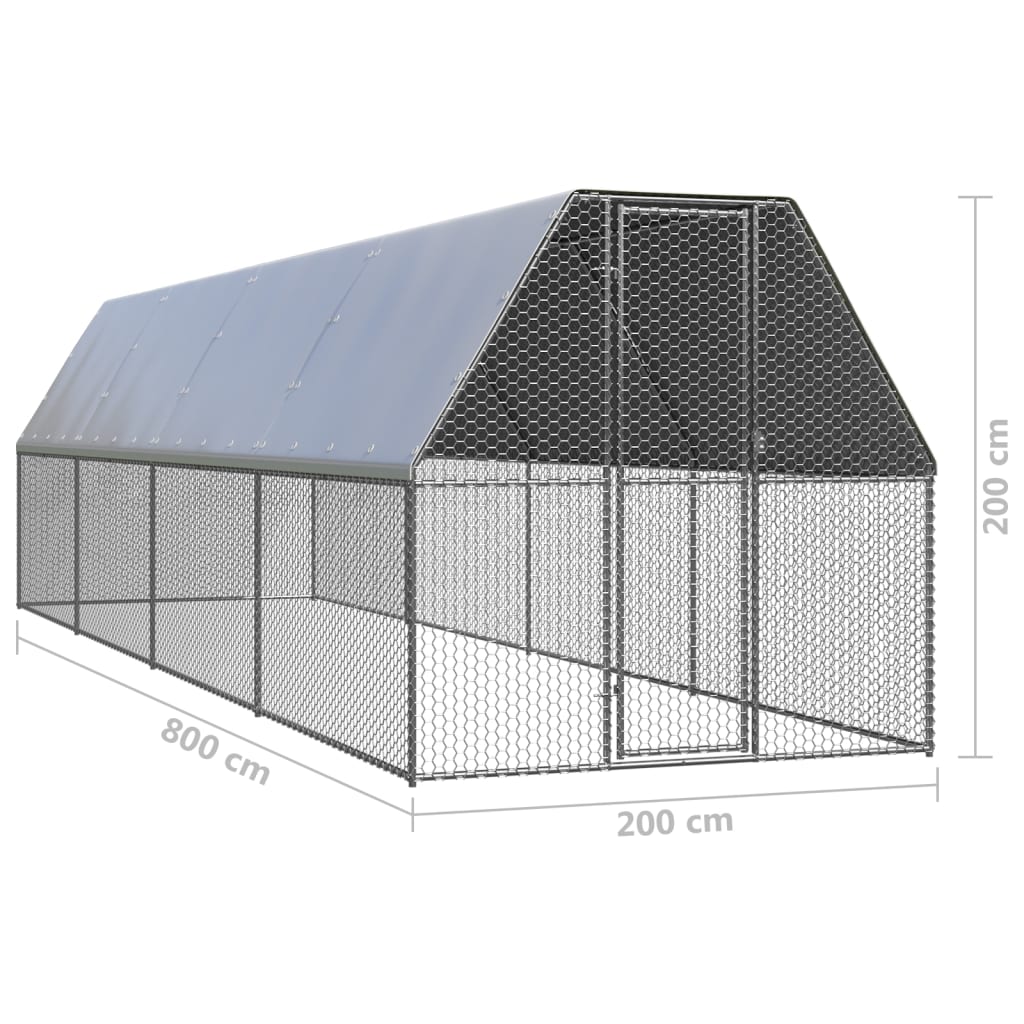 Kippenhok 2x8x2 m gegalvaniseerd staal Kooien & hokken | Creëer jouw Trendy Thuis | Gratis bezorgd & Retour | Trendy.nl