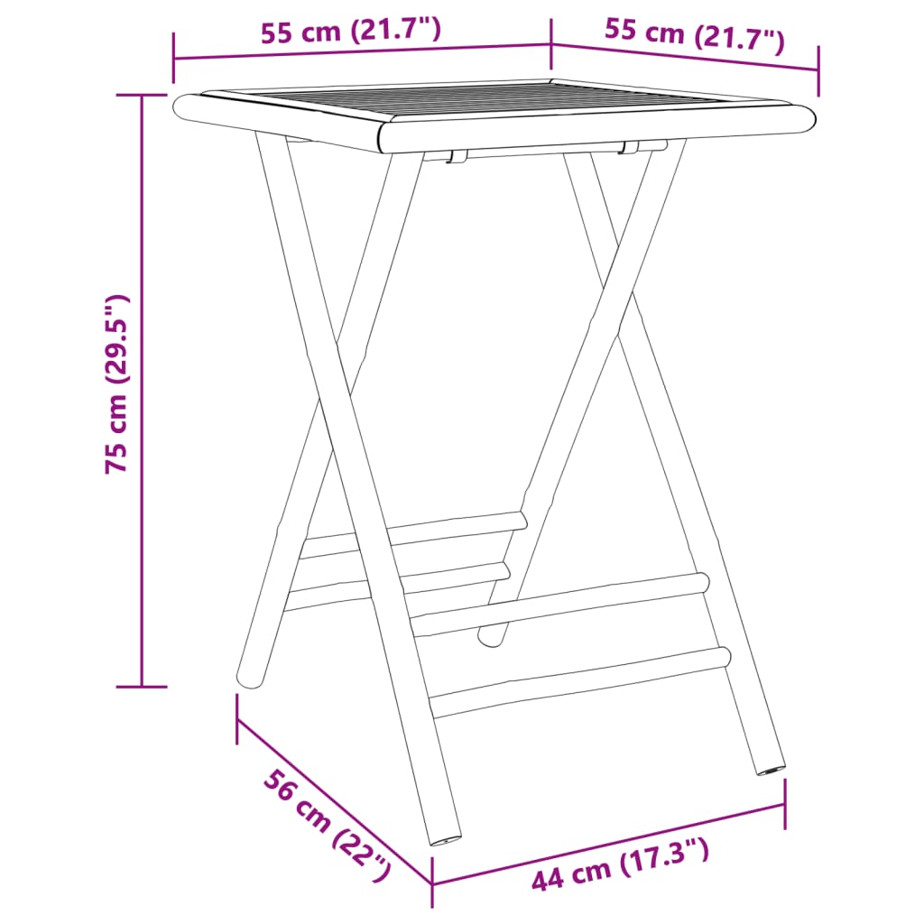 3-delige Bistroset bamboe Tuinsets | Creëer jouw Trendy Thuis | Gratis bezorgd & Retour | Trendy.nl