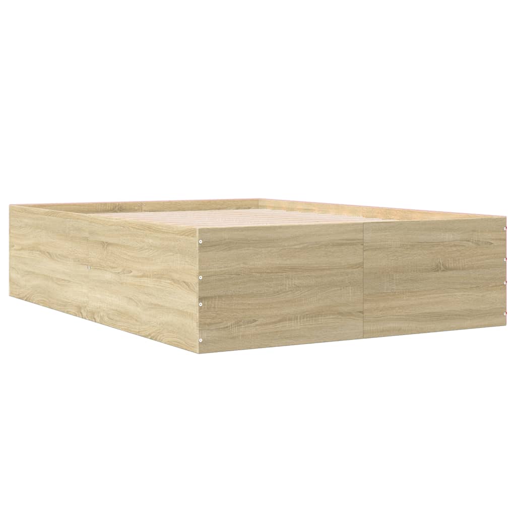 Bedframe bewerkt hout sonoma eikenkleurig 120x190 cm