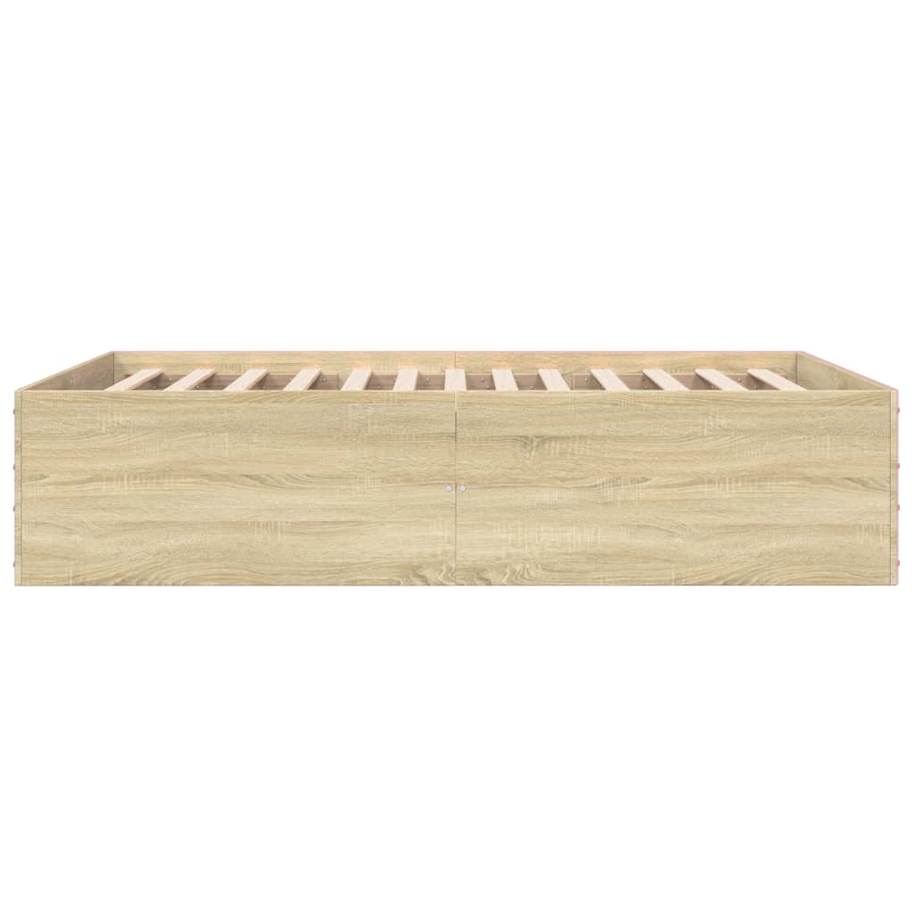 Bedframe bewerkt hout sonoma eikenkleurig 120x190 cm