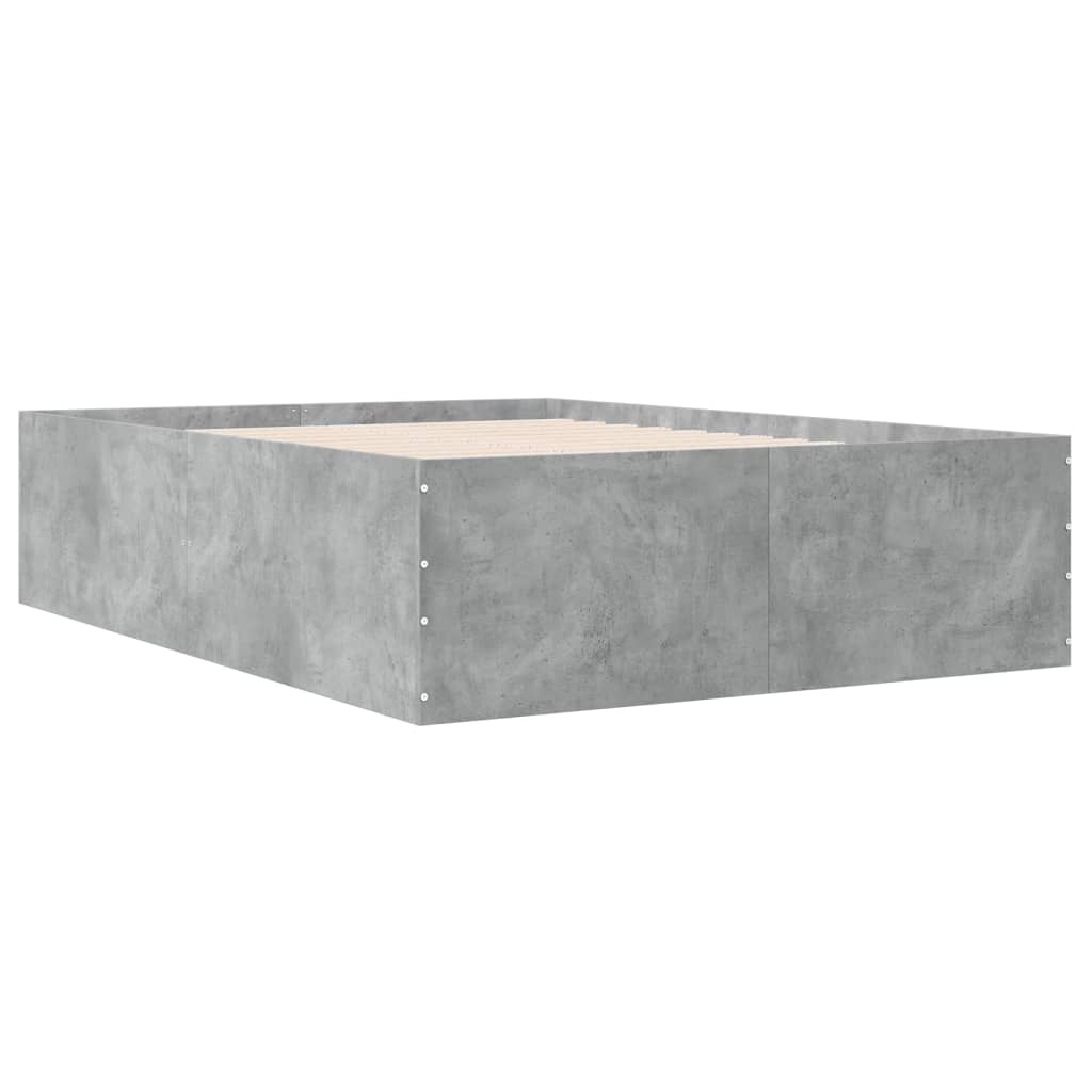 Bedframe bewerkt hout betongrijs 120x190 cm