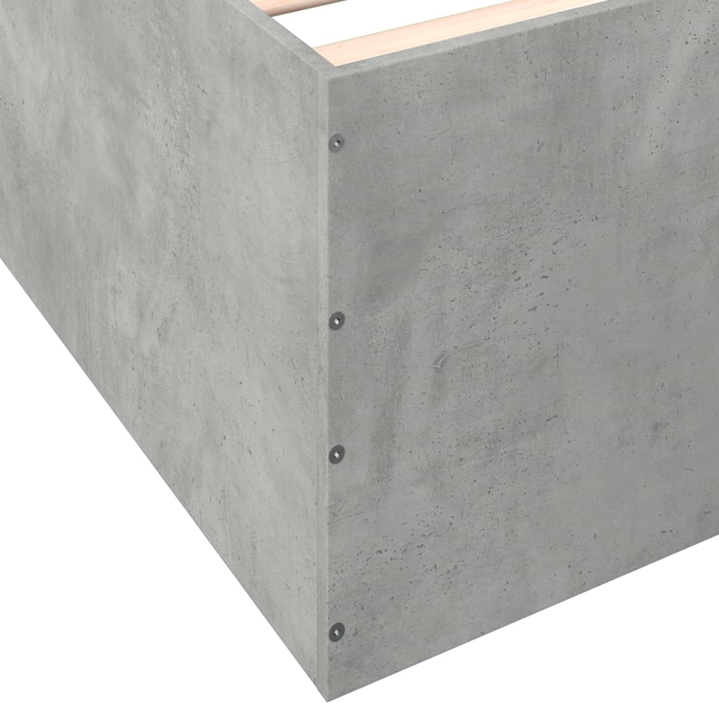 Bedframe bewerkt hout betongrijs 120x190 cm