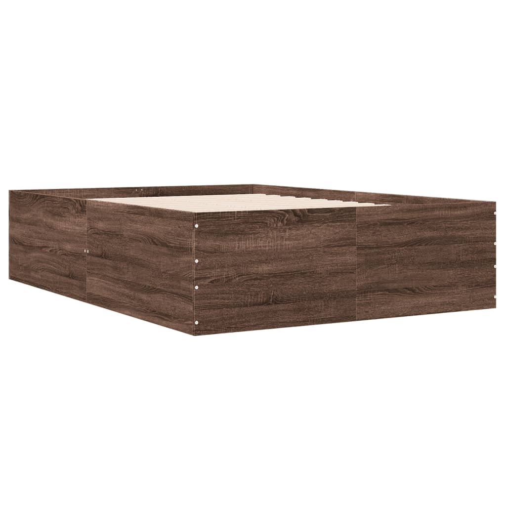 Bedframe bewerkt hout bruin eikenkleur 120x190 cm