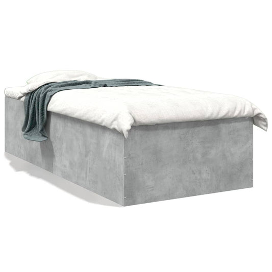 Bedframe bewerkt hout betongrijs 100x200 cm Bedden & bedframes | Creëer jouw Trendy Thuis | Gratis bezorgd & Retour | Trendy.nl