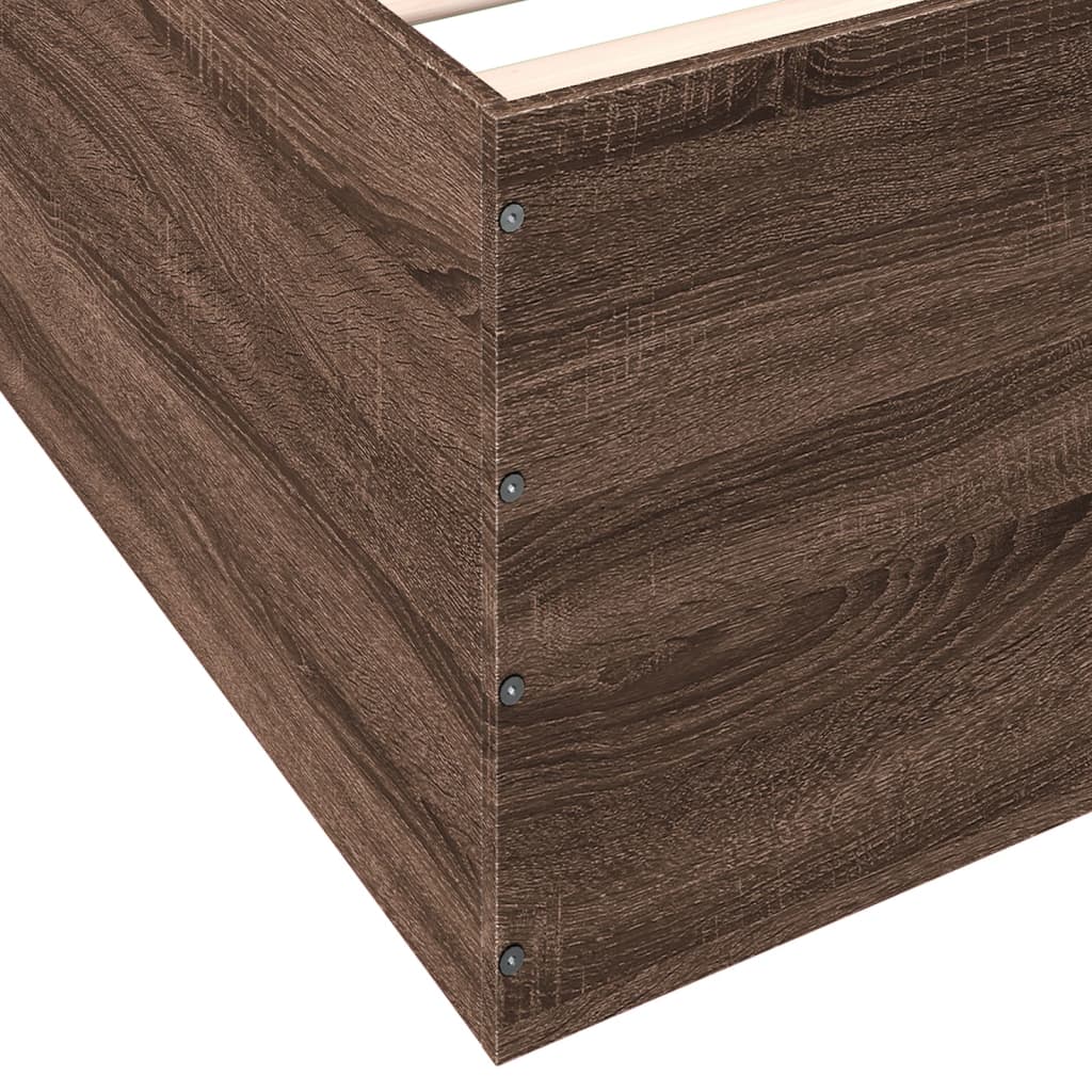 Bedframe bewerkt hout bruin eikenkleur 100x200 cm Bedden & bedframes | Creëer jouw Trendy Thuis | Gratis bezorgd & Retour | Trendy.nl