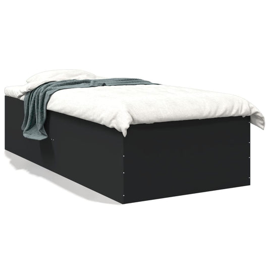 Bedframe bewerkt hout zwart 90x190 cm Bedden & bedframes | Creëer jouw Trendy Thuis | Gratis bezorgd & Retour | Trendy.nl