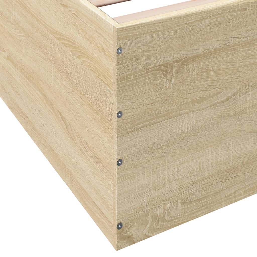 Bedframe bewerkt hout sonoma eikenkleurig 90x190 cm Bedden & bedframes | Creëer jouw Trendy Thuis | Gratis bezorgd & Retour | Trendy.nl