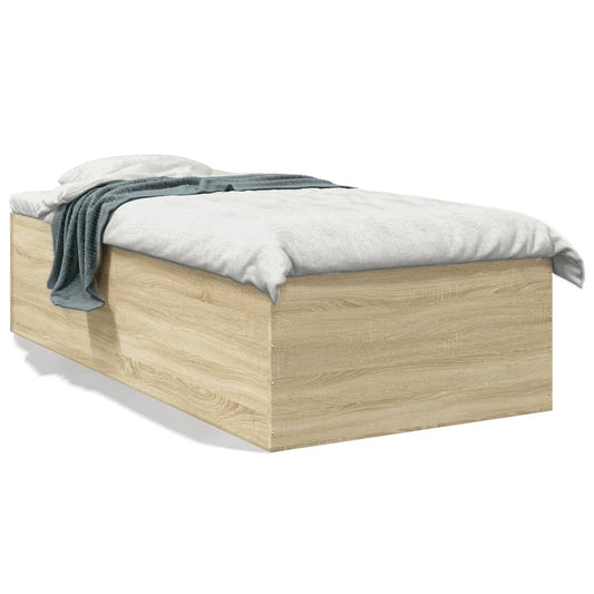 Bedframe bewerkt hout sonoma eikenkleurig 90x190 cm Bedden & bedframes | Creëer jouw Trendy Thuis | Gratis bezorgd & Retour | Trendy.nl