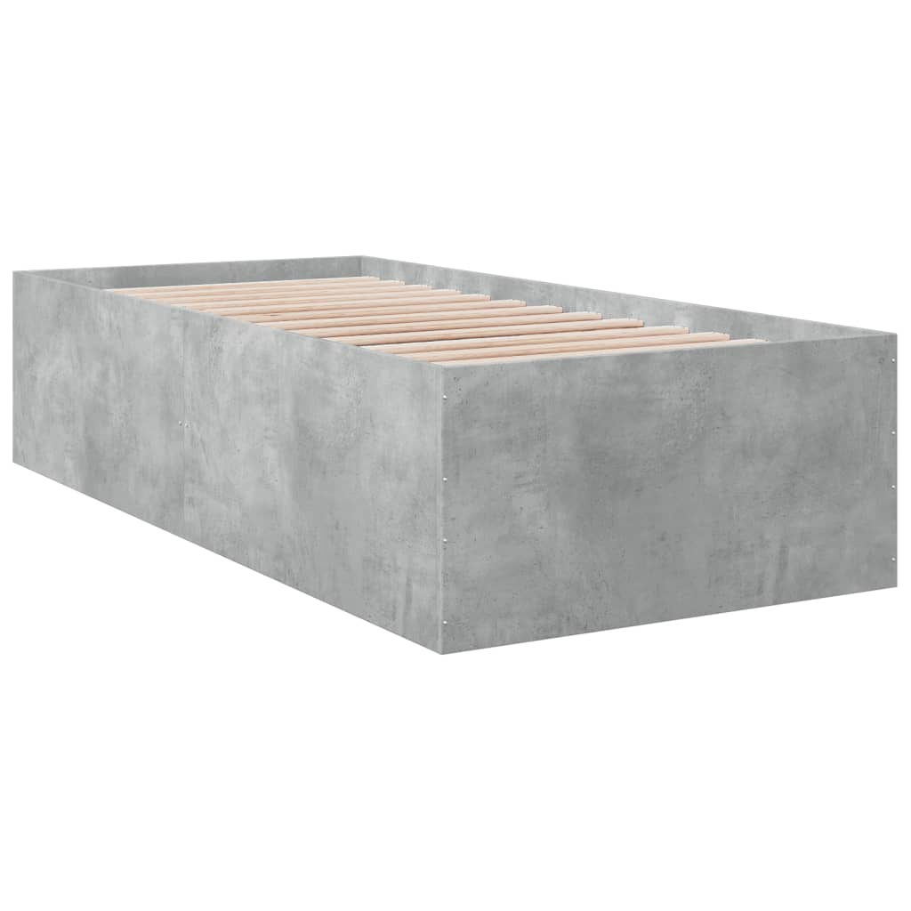 Bedframe bewerkt hout betongrijs 90x190 cm Bedden & bedframes | Creëer jouw Trendy Thuis | Gratis bezorgd & Retour | Trendy.nl