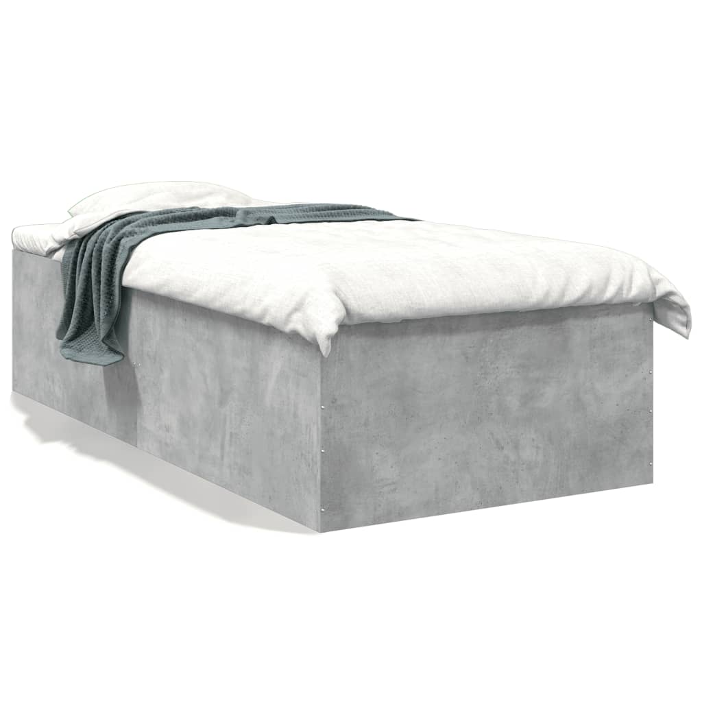 Bedframe bewerkt hout betongrijs 90x190 cm Bedden & bedframes | Creëer jouw Trendy Thuis | Gratis bezorgd & Retour | Trendy.nl