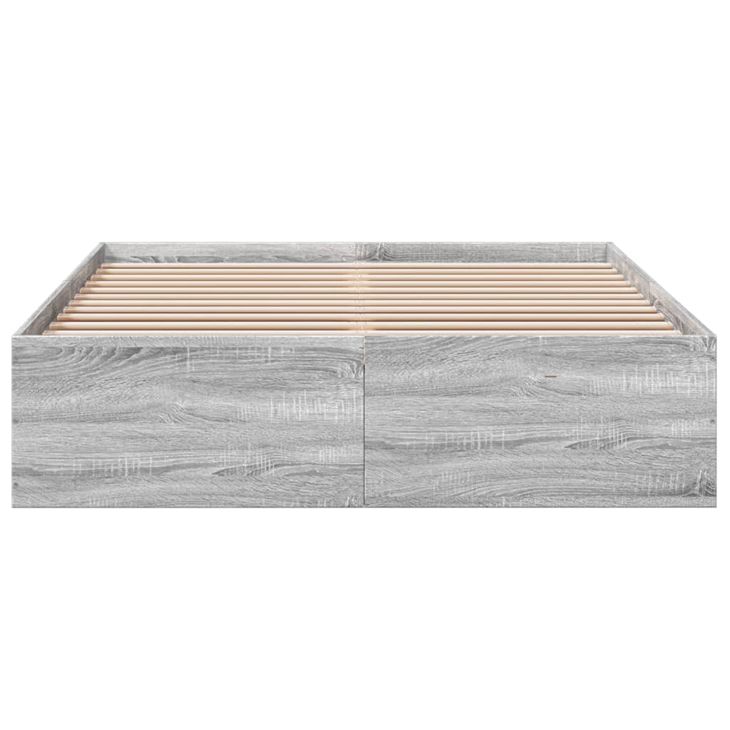 Bedframe bewerkt hout grijs sonoma eikenkleurig 120x190 cm