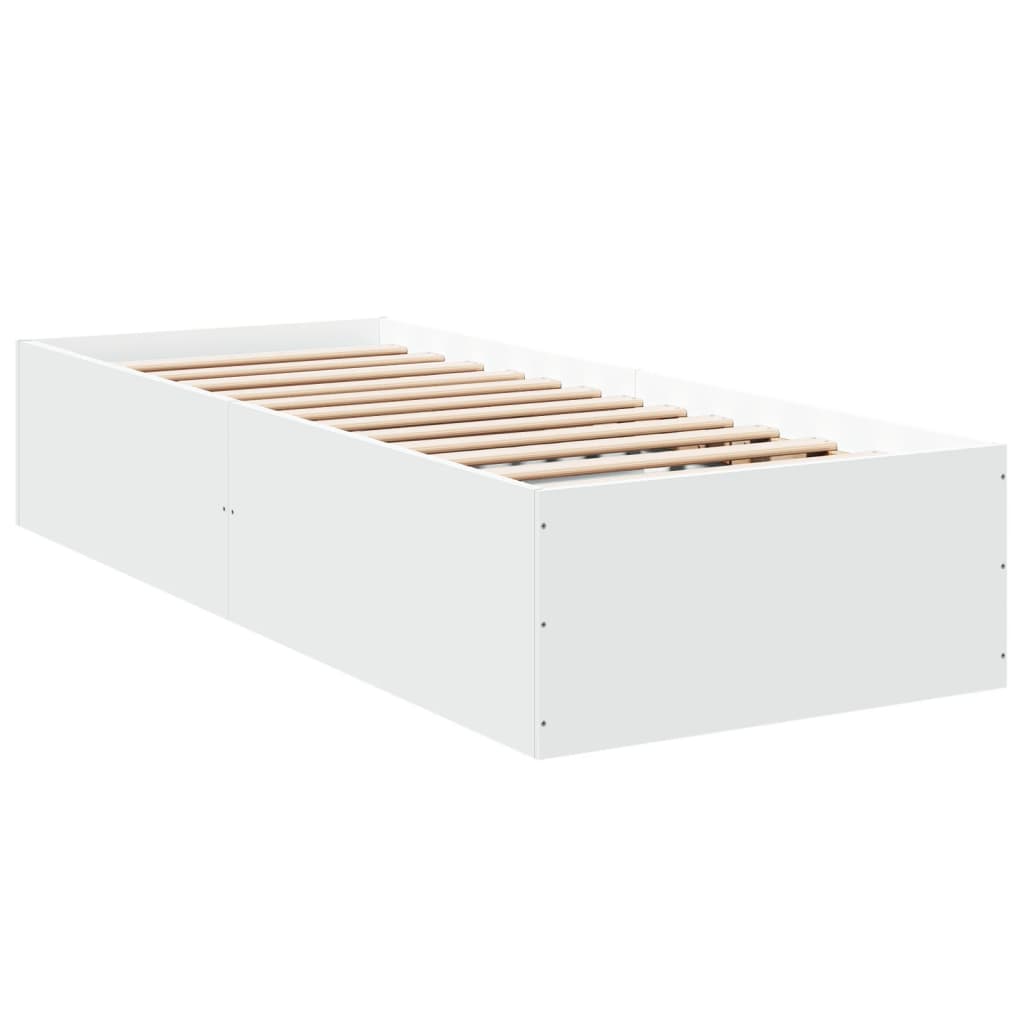 Bedframe bewerkt hout wit 90x190 cm Bedden & bedframes | Creëer jouw Trendy Thuis | Gratis bezorgd & Retour | Trendy.nl