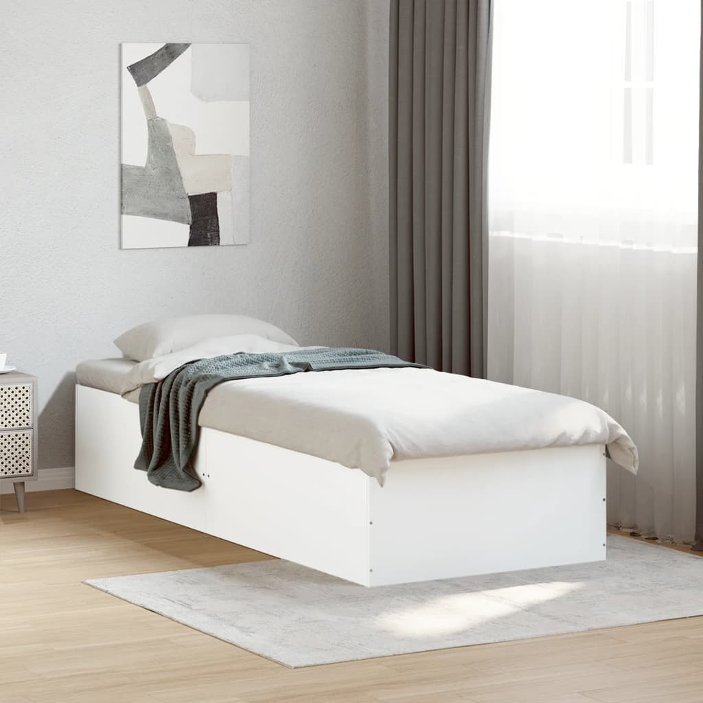 Bedframe bewerkt hout wit 90x190 cm Bedden & bedframes | Creëer jouw Trendy Thuis | Gratis bezorgd & Retour | Trendy.nl