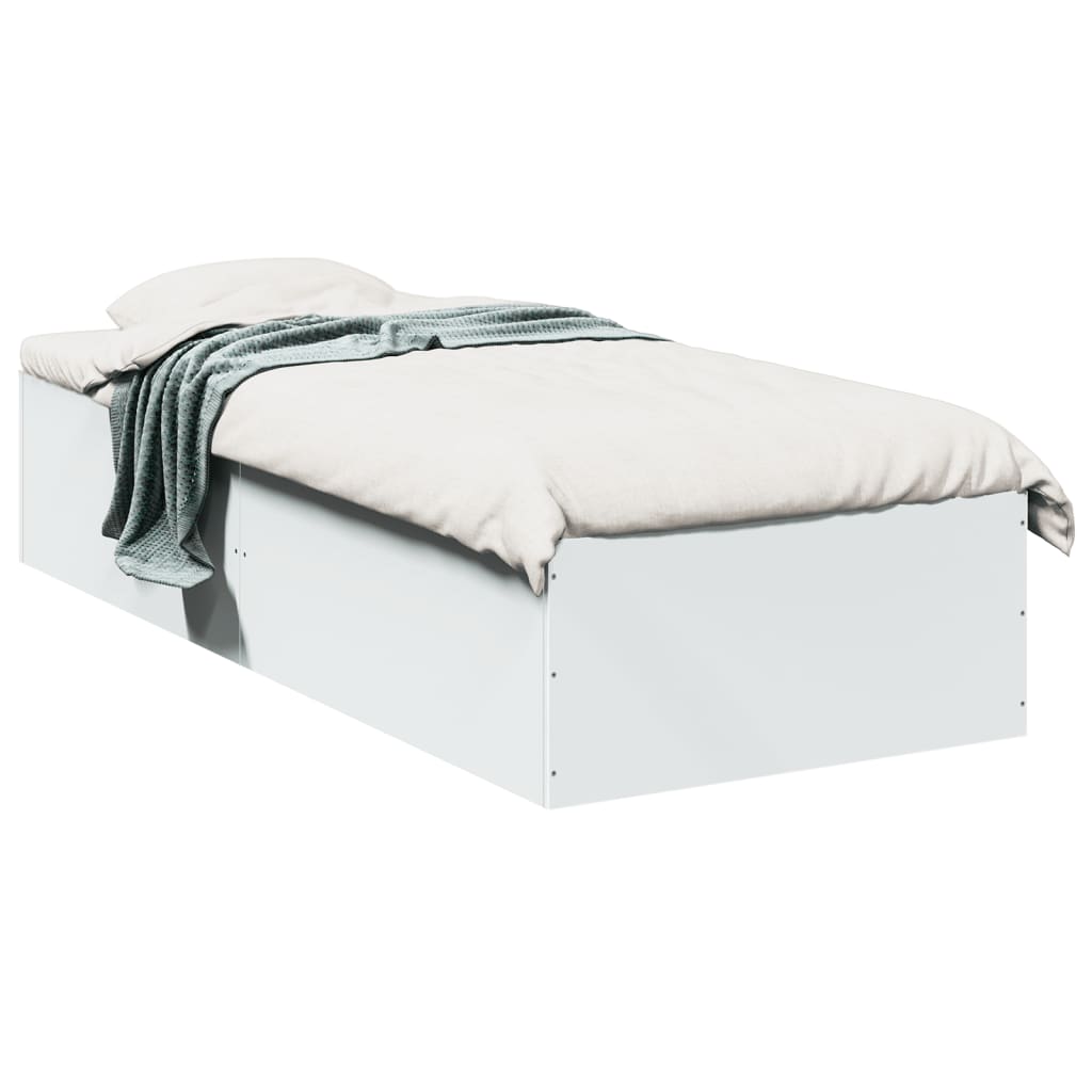 Bedframe bewerkt hout wit 90x190 cm Bedden & bedframes | Creëer jouw Trendy Thuis | Gratis bezorgd & Retour | Trendy.nl