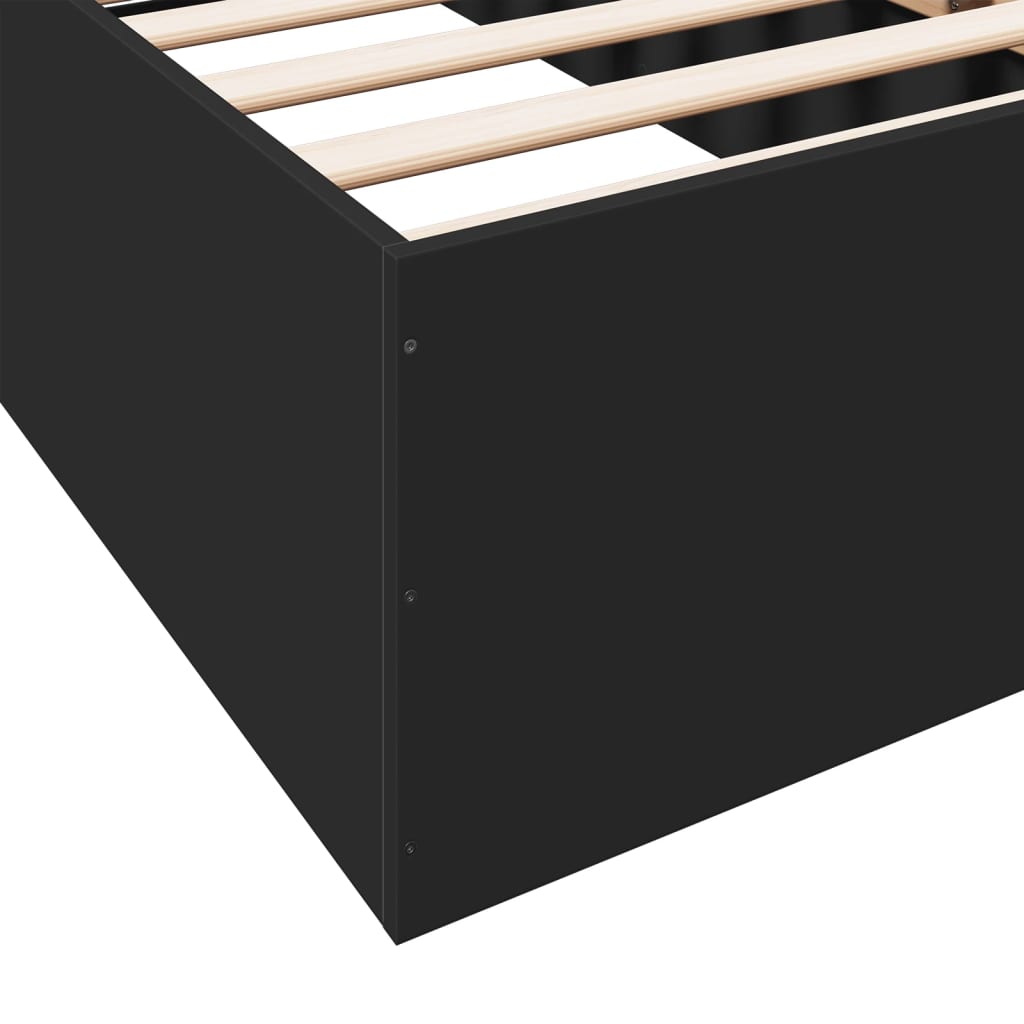 Bedframe bewerkt hout zwart 90x190 cm Bedden & bedframes | Creëer jouw Trendy Thuis | Gratis bezorgd & Retour | Trendy.nl