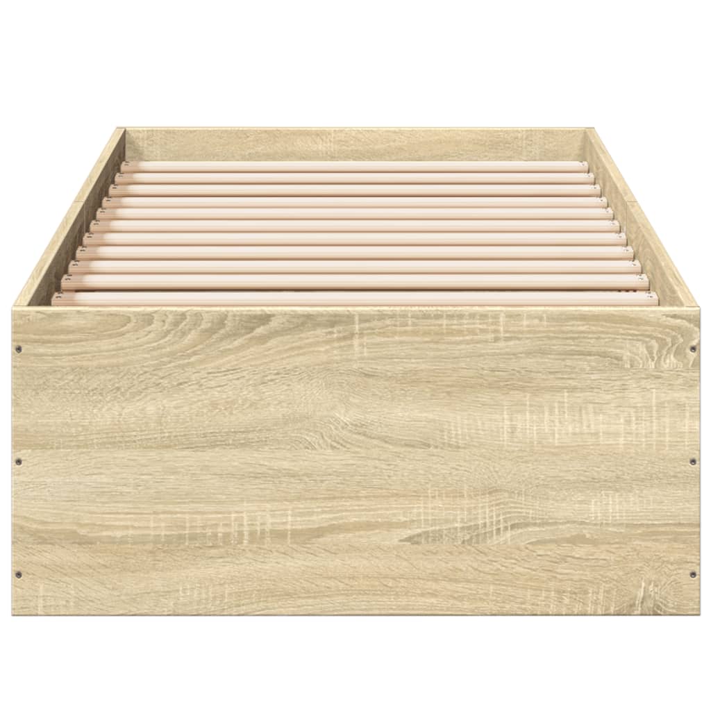 Bedframe bewerkt hout sonoma eikenkleurig 90x190 cm Bedden & bedframes | Creëer jouw Trendy Thuis | Gratis bezorgd & Retour | Trendy.nl