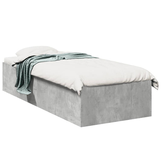 Bedframe bewerkt hout betongrijs 90x190 cm Bedden & bedframes | Creëer jouw Trendy Thuis | Gratis bezorgd & Retour | Trendy.nl