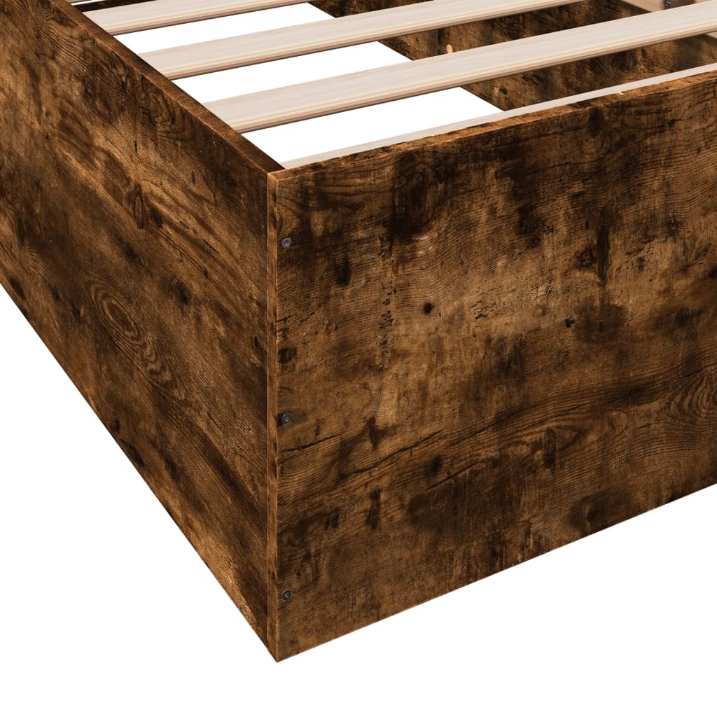 Bedframe bewerkt hout gerookt eikenkleurig 90x190 cm Bedden & bedframes | Creëer jouw Trendy Thuis | Gratis bezorgd & Retour | Trendy.nl