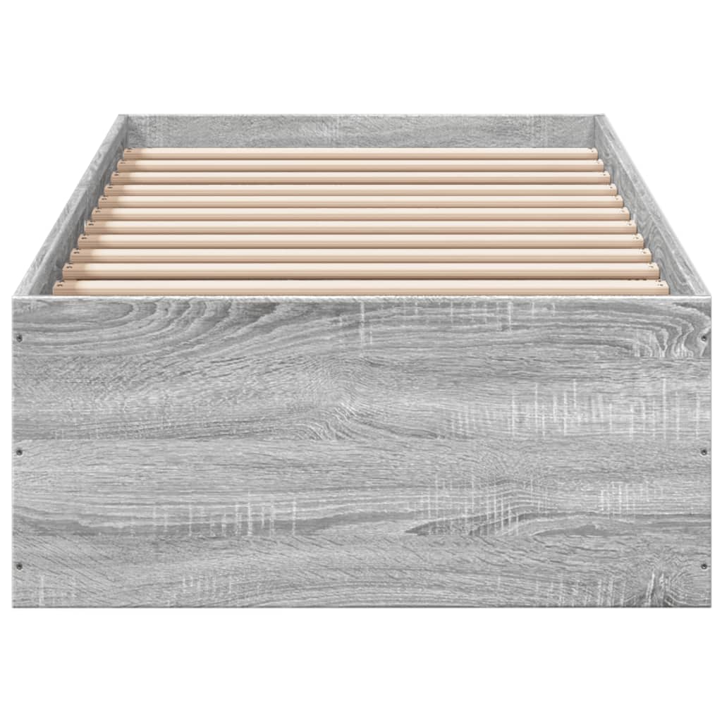 Bedframe bewerkt hout grijs sonoma eikenkleurig 90x190 cm Bedden & bedframes | Creëer jouw Trendy Thuis | Gratis bezorgd & Retour | Trendy.nl