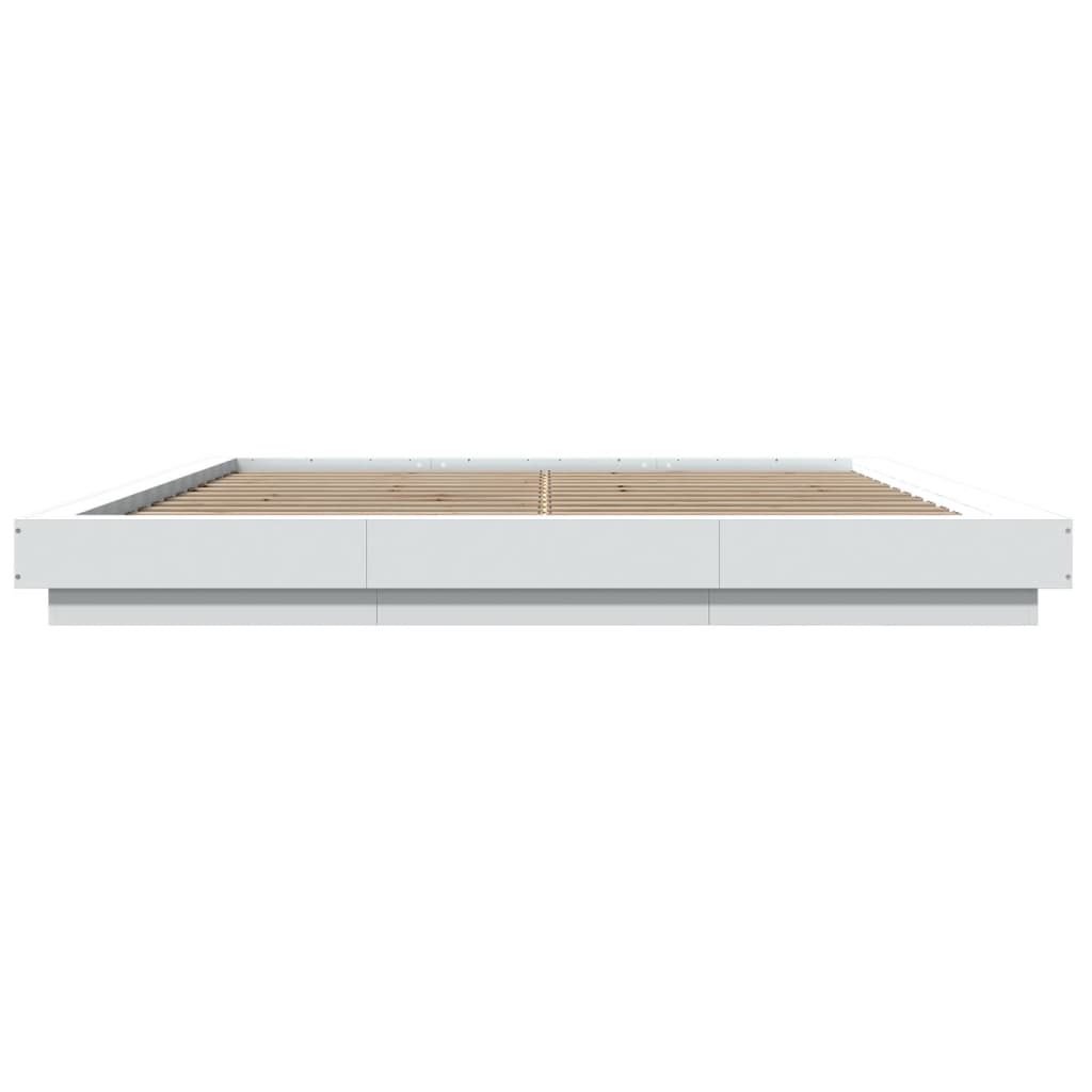 Bedframe met LED-verlichting bewerkt hout wit 180x200 cm Bedden & bedframes | Creëer jouw Trendy Thuis | Gratis bezorgd & Retour | Trendy.nl