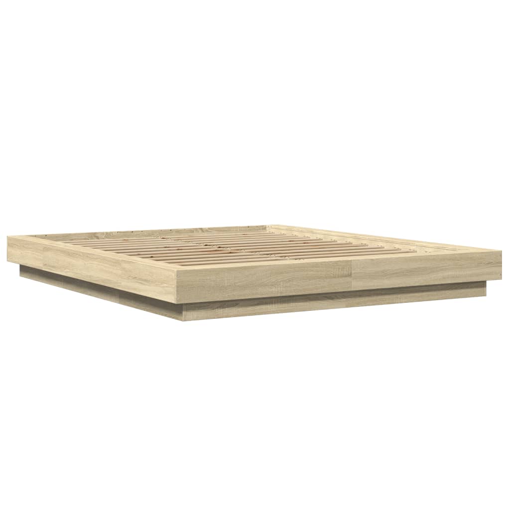 Bedframe bewerkt hout sonoma eikenkleurig 150x200 cm