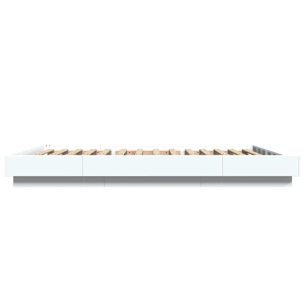 Bedframe LED massief hout wit 140x190 cm Bedden & bedframes | Creëer jouw Trendy Thuis | Gratis bezorgd & Retour | Trendy.nl