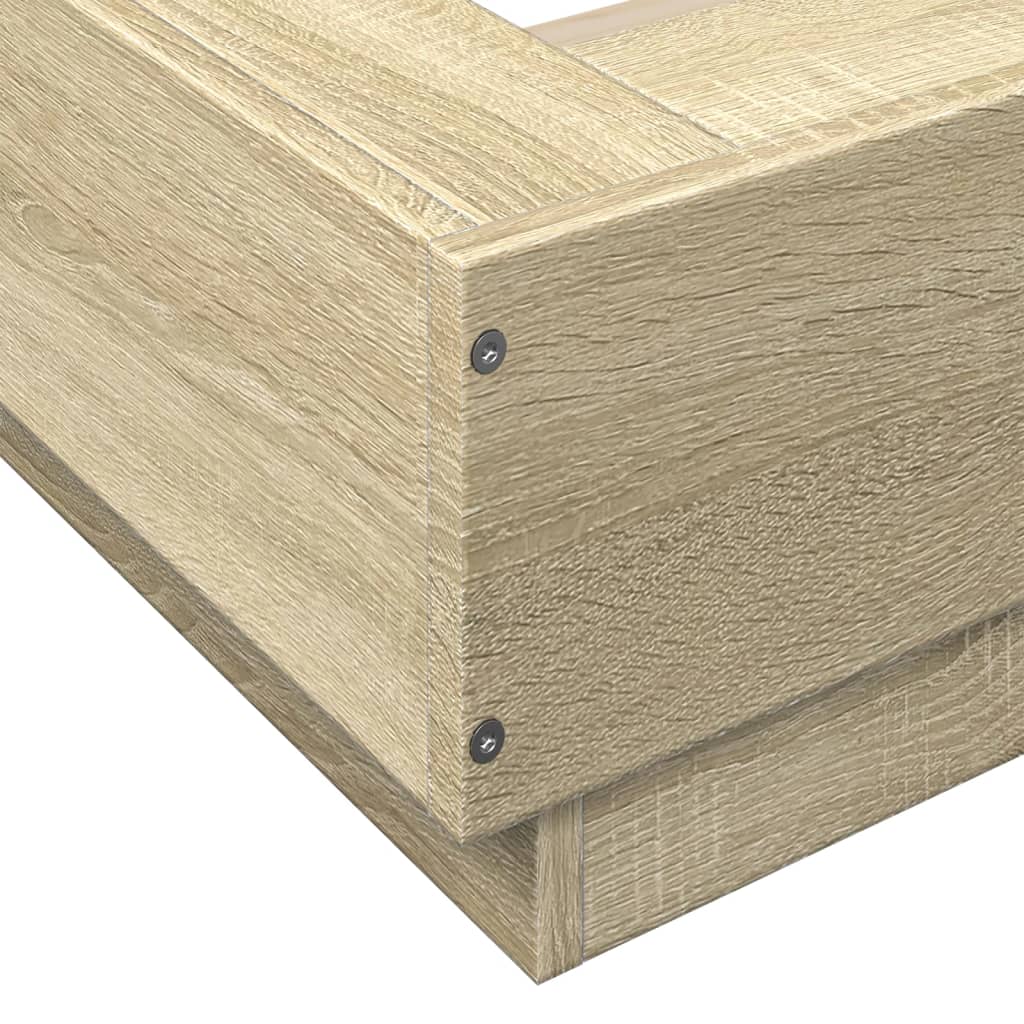 Bedframe bewerkt hout sonoma eikenkleurig 90x190 cm Bedden & bedframes | Creëer jouw Trendy Thuis | Gratis bezorgd & Retour | Trendy.nl