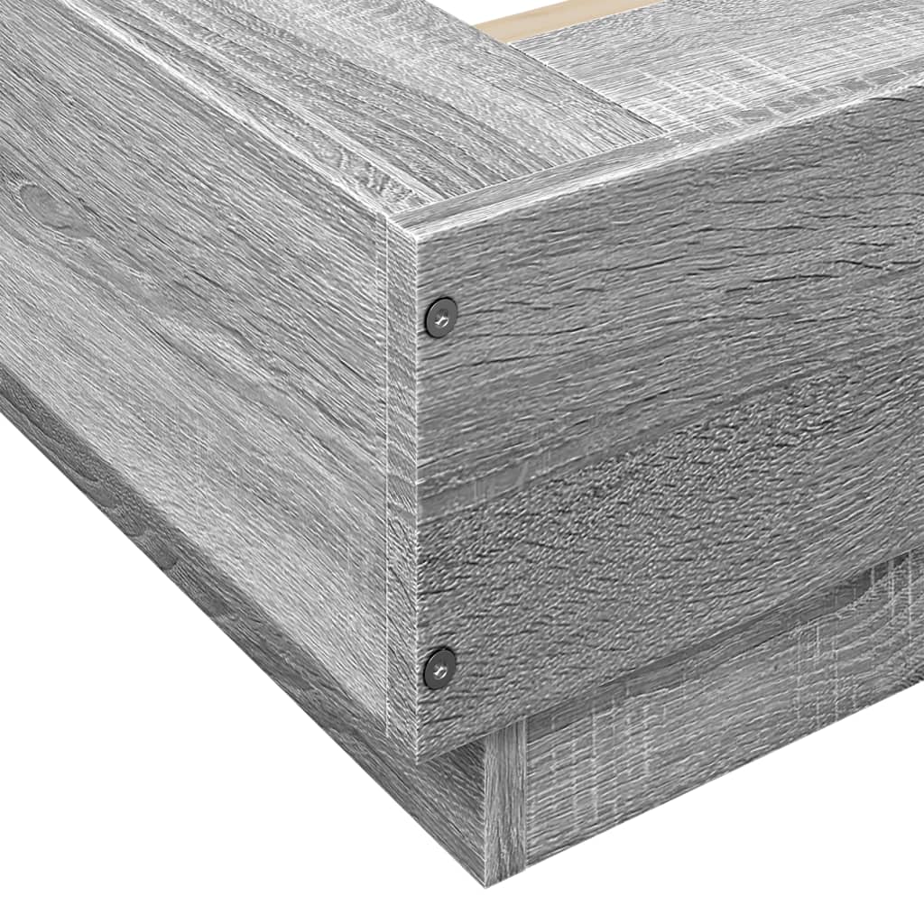 Bedframe bewerkt hout grijs sonoma eikenkleurig 140x190 cm Bedden & bedframes | Creëer jouw Trendy Thuis | Gratis bezorgd & Retour | Trendy.nl