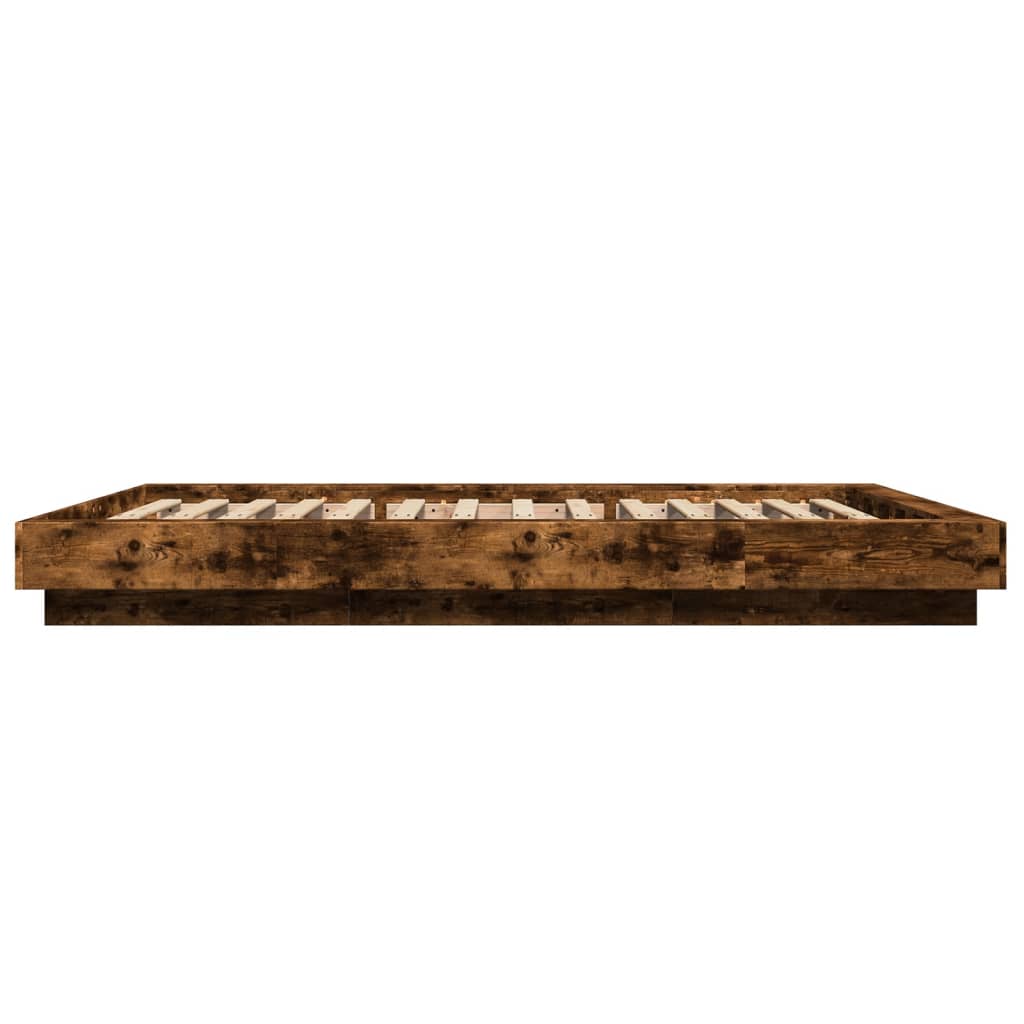 Bedframe bewerkt hout gerookt eikenkleurig 120x190 cm