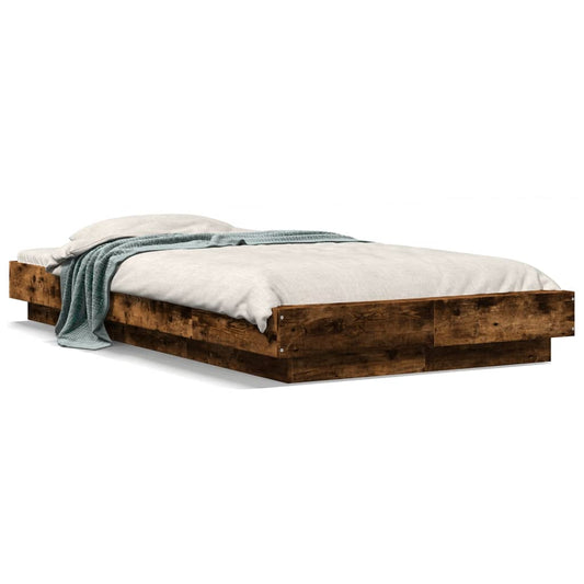 Bedframe bewerkt hout gerookt eikenkleurig 90x190 cm Bedden & bedframes | Creëer jouw Trendy Thuis | Gratis bezorgd & Retour | Trendy.nl