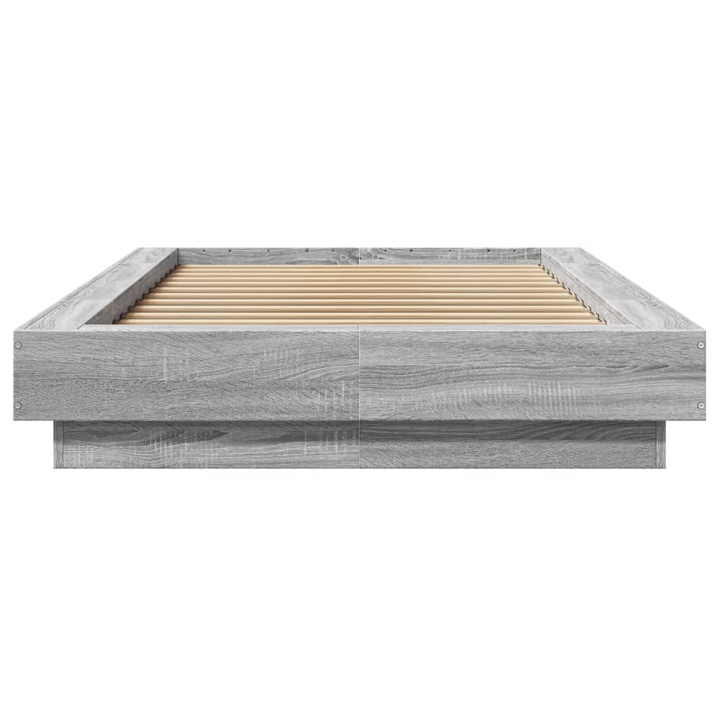 Bedframe bewerkt hout grijs sonoma eikenkleurig 90x190 cm Bedden & bedframes | Creëer jouw Trendy Thuis | Gratis bezorgd & Retour | Trendy.nl