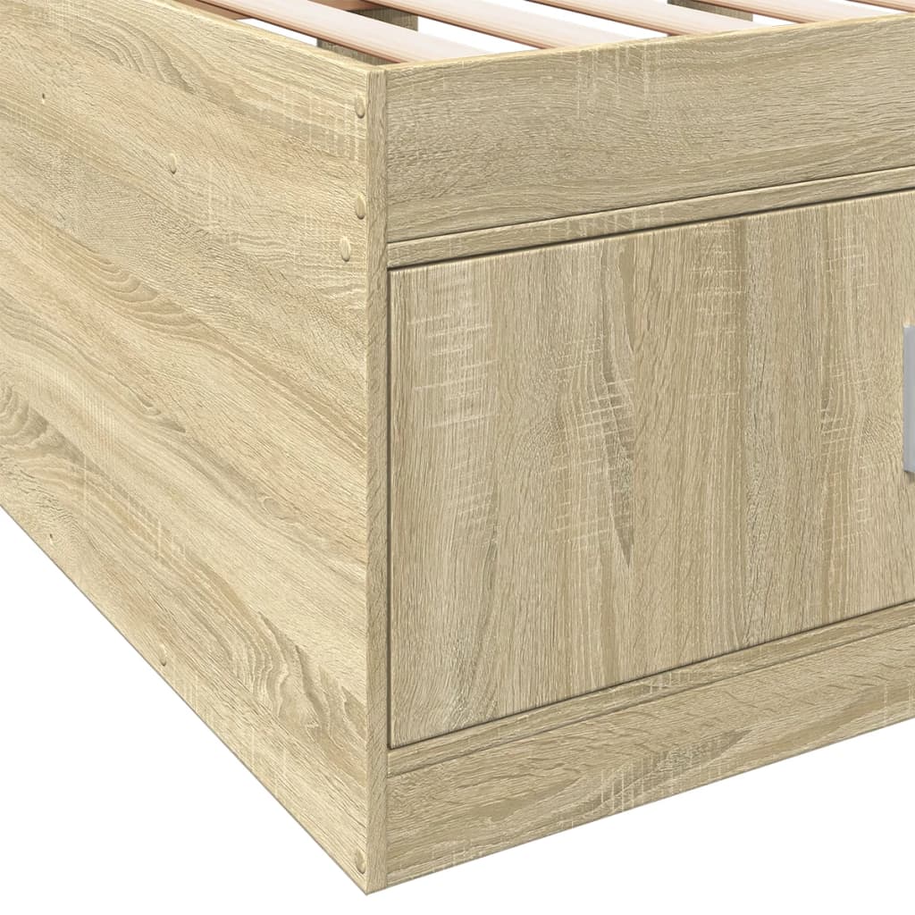 Slaapbank met lades 90x190 cm bewerkt hout sonoma eikenkleurig Bedden & bedframes | Creëer jouw Trendy Thuis | Gratis bezorgd & Retour | Trendy.nl